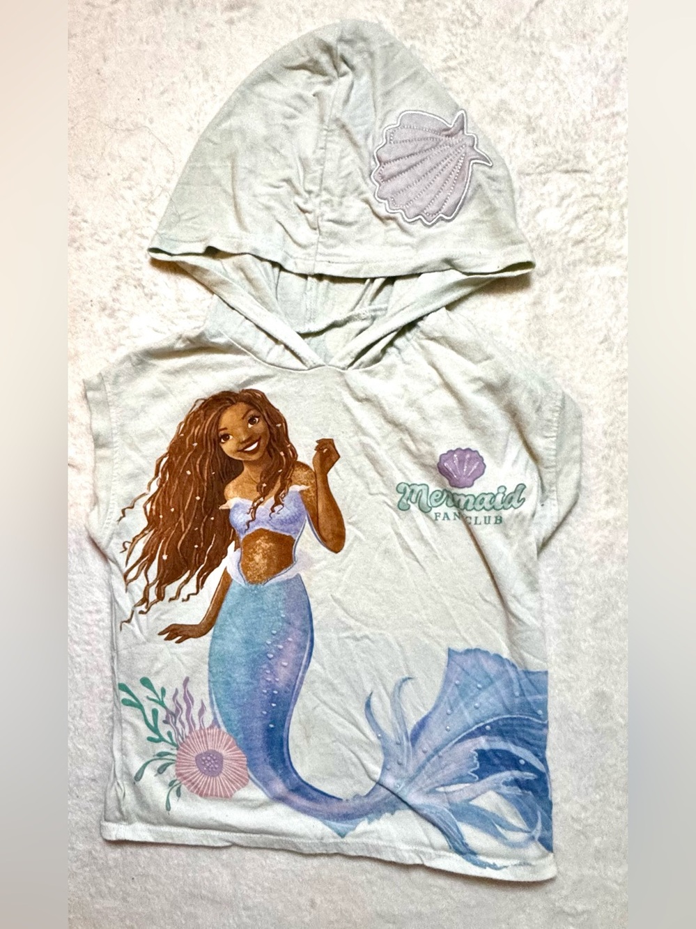 Disney Mint Green Little Mermaid Tank Top with Hood size 7/8